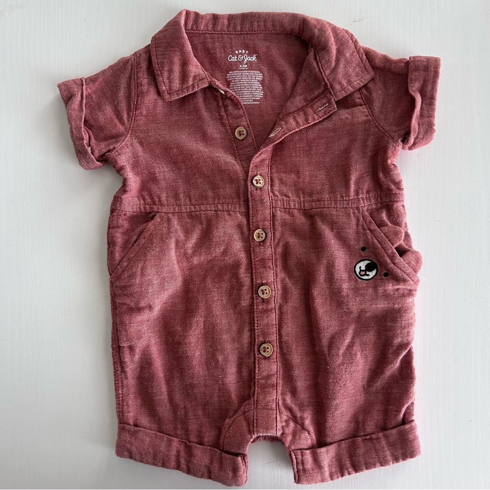 Cat & Jack Button Down Red Jumper